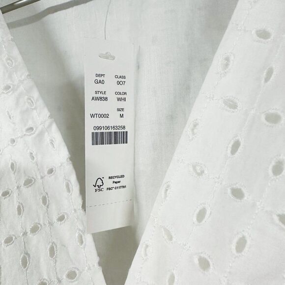 J. Crew Ruffle Wrap Top in Eyelet White NWT Womens Size M Medium - Picture 8 of 11